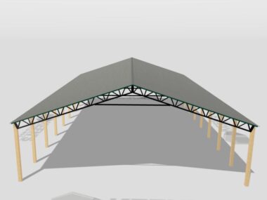 Keen's Buildings, 50' x 80' x 14' Open Pole Barn Installed, KPB-508014-OP