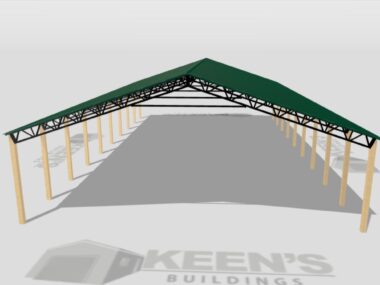 Keen's Buildings, 50' x 90' x 12' Open Pole Barn Installed, KPB-509012-OP