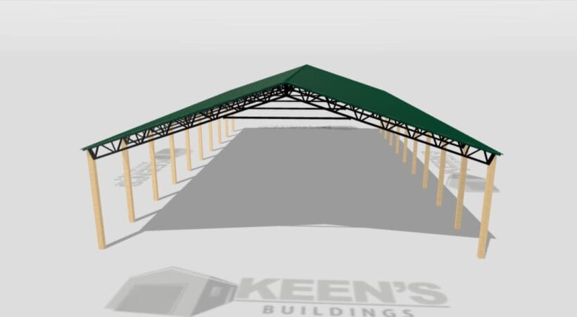 Keen'S Buildings, 50' X 90' X 12' Open Pole Barn Installed, Kpb-509012-Op