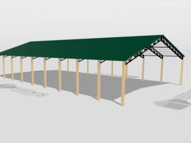 Keen's Buildings, 50' x 90' x 12' Open Pole Barn Installed, KPB-509012-OP