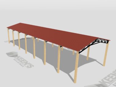 Keen's Buildings, 24' x 70' x 12' Open Pole Barn Installed, KPB-247012-OP