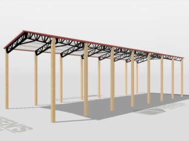 Keen's Buildings, 24' x 70' x 16' Open Pole Barn Installed, KPB-247016-OP