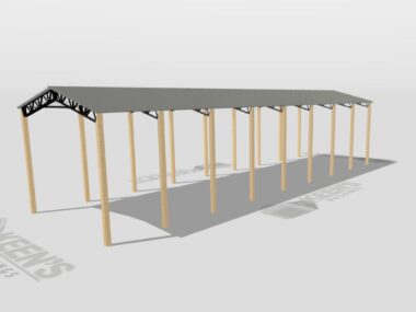 Keen's Buildings, 24' x 80' x 16' Open Pole Barn Installed, KPB-248016-OP