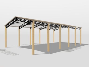 Keen's Buildings, 28' x 50' x 14' Open Pole Barn Installed, KPB-285014-OP