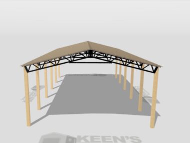 Keen's Buildings, 28' x 50' x 14' Open Pole Barn Installed, KPB-285014-OP