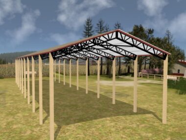 Keen's Buildings, 34' x 110' x 20' Open Pole Barn Installed, KPB-3411020-OP