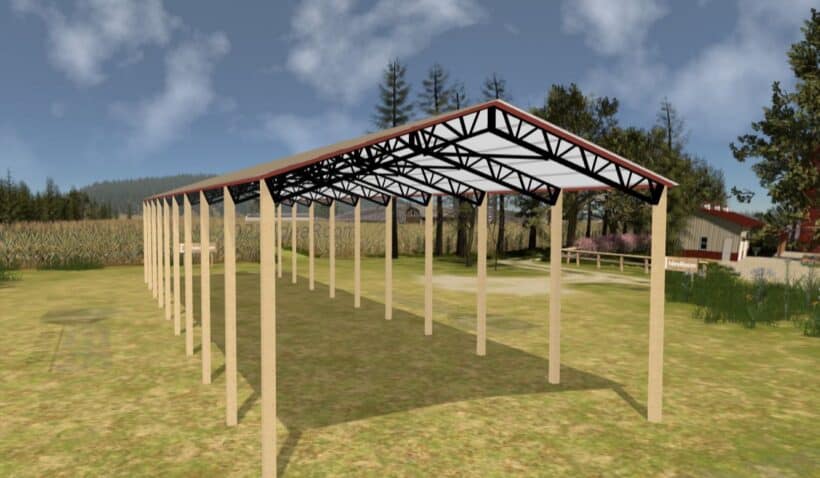 Keen'S Buildings, 30' X 110' X 16' Open Pole Barn Installed, Kpb-3011016-Op