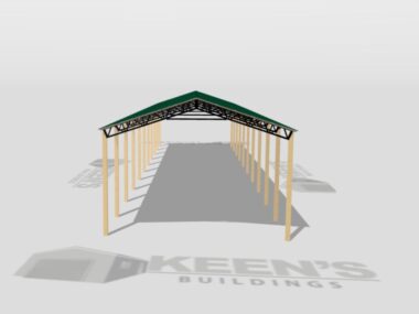 Keen's Buildings, 30' x 120' x 16' Open Pole Barn Installed, KPB-3012016-OP