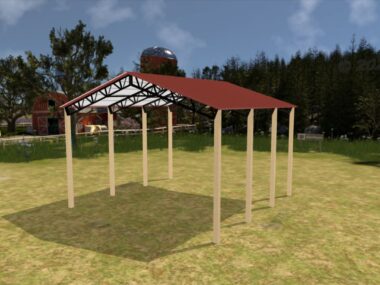 Keen's Buildings, 34' x 30' x 20' Open Pole Barn Installed, KPB-343020-OP