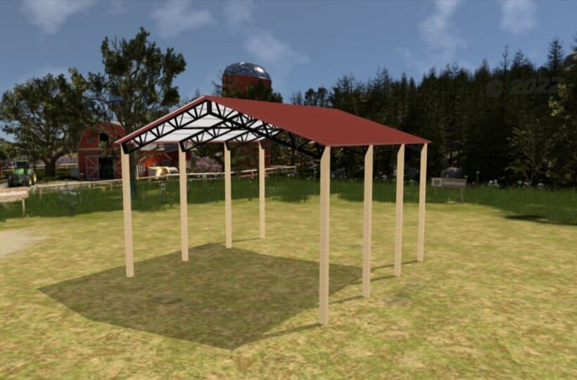 Keen'S Buildings, 28' X 30' X 16' Open Pole Barn Installed, Kpb-283016-Op