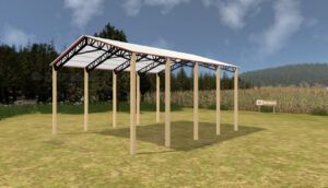 30' x 40' x 16' Open Pole Barn Installed