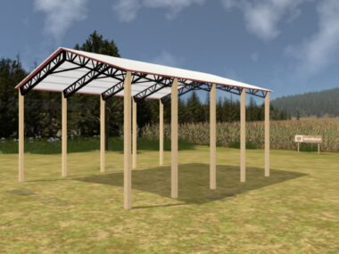 Keen's Buildings, 30' x 40' x 16' Open Pole Barn Installed, KPB-304016-OP