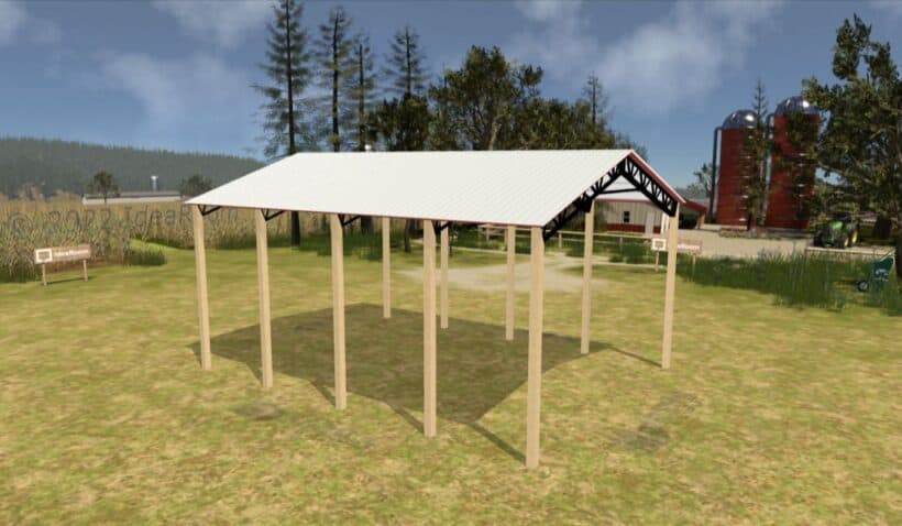 Keen'S Buildings, 34' X 40' X 20' Open Pole Barn Installed, Kpb-344020-Op