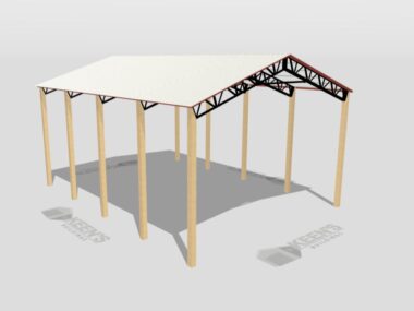 Keen's Buildings, 30' x 40' x 16' Open Pole Barn Installed, KPB-304016-OP