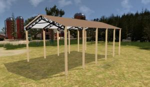 30' x 50' x 16' Open Pole Barn Installed