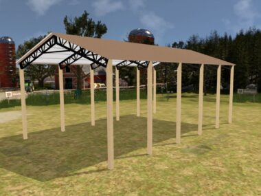 Keen's Buildings, 30' x 50' x 16' Open Pole Barn Installed, KPB-305016-OP