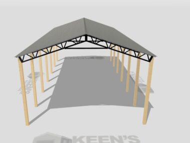 Keen's Buildings, 28' x 60' x 20' Open Pole Barn Installed, KPB-286020-OP