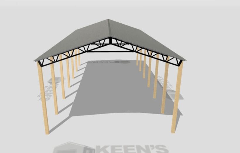 Keen'S Buildings, 34' X 60' X 20' Open Pole Barn Installed, Kpb-346020-Op