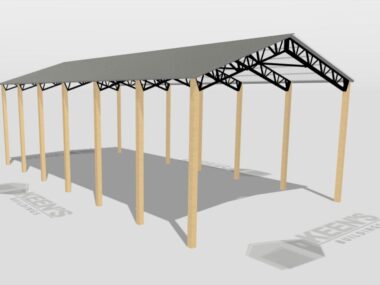 Keen's Buildings, 28' x 60' x 20' Open Pole Barn Installed, KPB-286020-OP