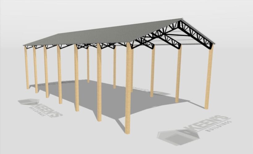 Keen'S Buildings, 34' X 60' X 20' Open Pole Barn Installed, Kpb-346020-Op