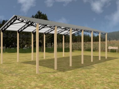 Keen's Buildings, 28' x 60' x 20' Open Pole Barn Installed, KPB-286020-OP