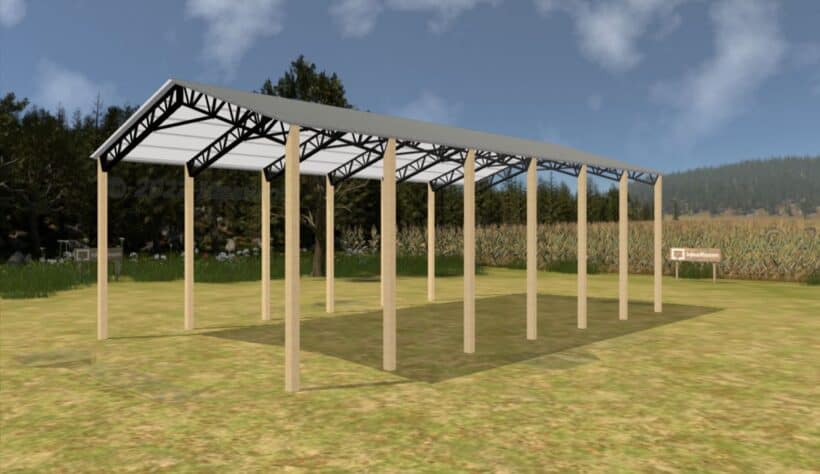 Keen'S Buildings, 34' X 60' X 20' Open Pole Barn Installed, Kpb-346020-Op