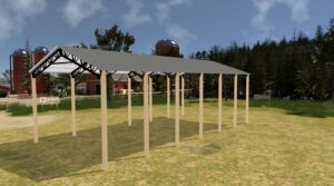 28' x 60' x 20' Open Pole Barn Installed