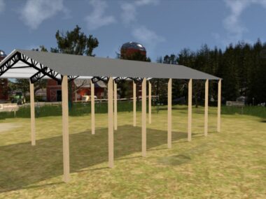 Keen's Buildings, 28' x 60' x 20' Open Pole Barn Installed, KPB-286020-OP