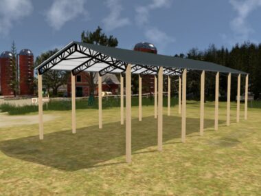 Keen's Buildings, 34' x 70' x 16' Open Pole Barn Installed, KPB-347016-OP