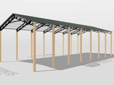 Keen's Buildings, 34' x 70' x 16' Open Pole Barn Installed, KPB-347016-OP