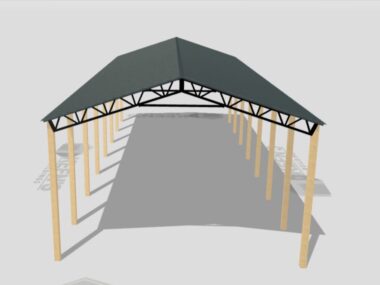 Keen's Buildings, 34' x 70' x 16' Open Pole Barn Installed, KPB-347016-OP