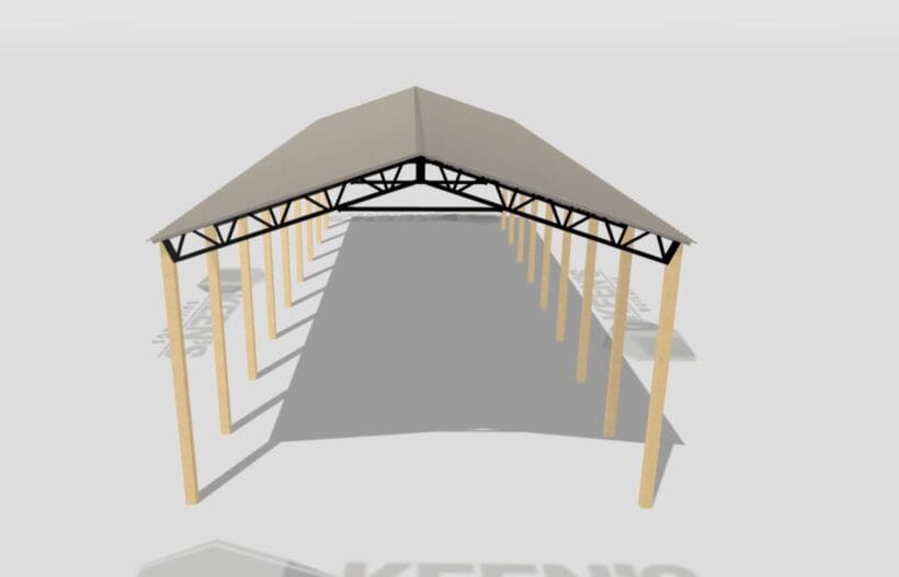 Keen'S Buildings, 34' X 80' X 20' Open Pole Barn Installed, Kpb-348020-Op