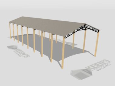 Keen's Buildings, 30' x 80' x 16' Open Pole Barn Installed, KPB-308016-OP