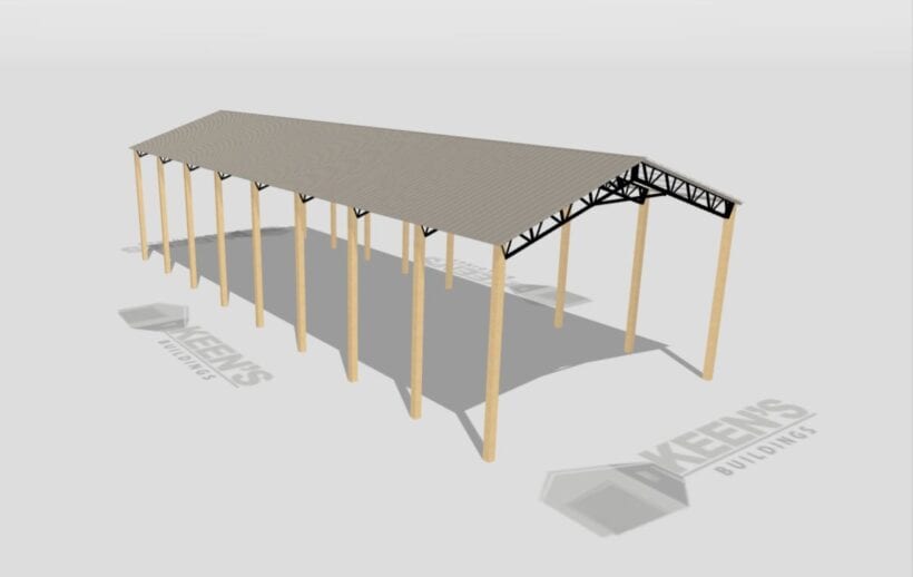 Keen'S Buildings, 34' X 80' X 20' Open Pole Barn Installed, Kpb-348020-Op