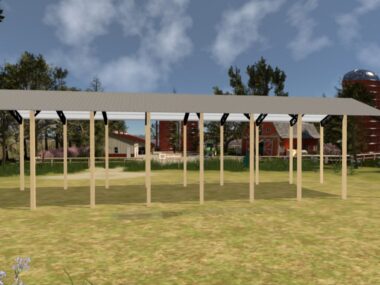 Keen's Buildings, 30' x 80' x 16' Open Pole Barn Installed, KPB-308016-OP