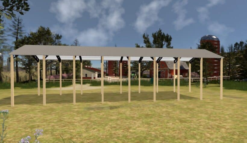 Keen'S Buildings, 34' X 80' X 20' Open Pole Barn Installed, Kpb-348020-Op
