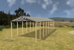 30' x 80' x 16' Open Pole Barn Installed