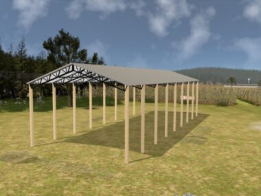Keen's Buildings, 30' x 80' x 16' Open Pole Barn Installed, KPB-308016-OP