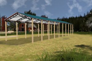 28' x 90' x 20' Open Pole Barn Installed