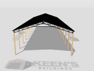 Keen's Buildings, 40' x 100' x 16' Open Pole Barn Installed, KPB-4010016-OP