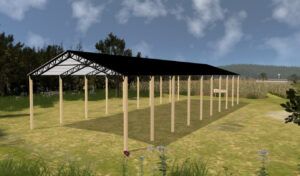 40' x 100' x 16' Open Pole Barn Installed