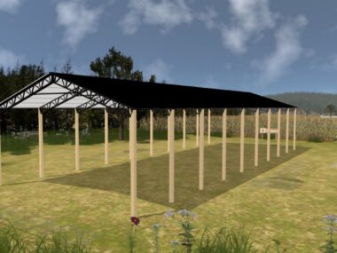 Keen's Buildings, 40' x 100' x 16' Open Pole Barn Installed, KPB-4010016-OP