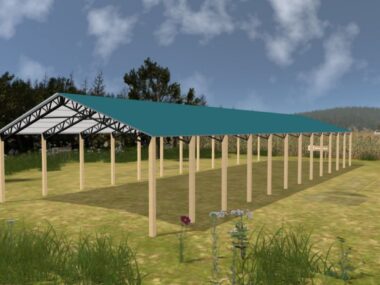 Keen's Buildings, 40' x 120' x 12' Open Pole Barn Installed, KPB-4012012-OP