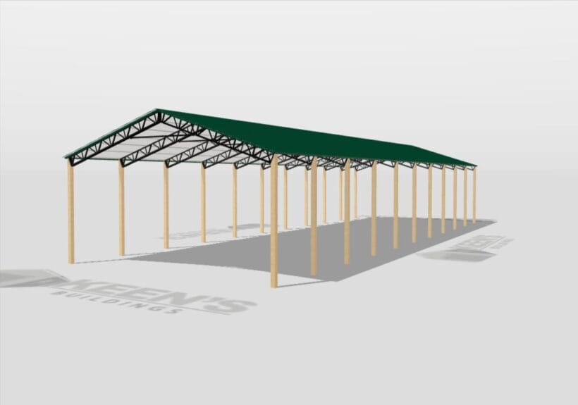 Keen'S Buildings, 40' X 120' X 16' Open Pole Barn Installed, Kpb-4012016-Op