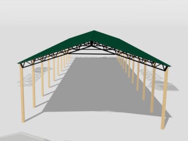 Keen's Buildings, 40' x 120' x 16' Open Pole Barn Installed, KPB-4012016-OP