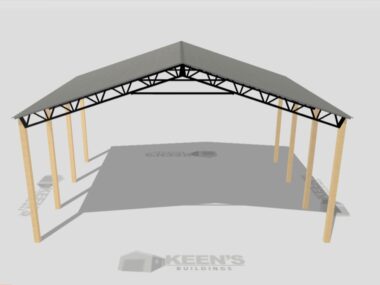 Keen's Buildings, 40' x 30' x 16' Open Pole Barn Installed, KPB-403016-OP