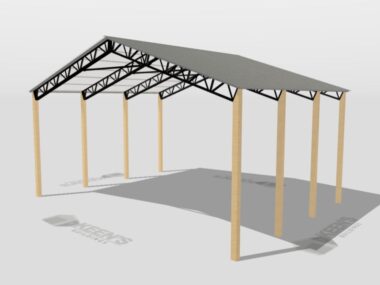 Keen's Buildings, 40' x 30' x 16' Open Pole Barn Installed, KPB-403016-OP