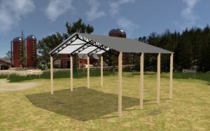 40' x 30' x 16' Open Pole Barn Installed