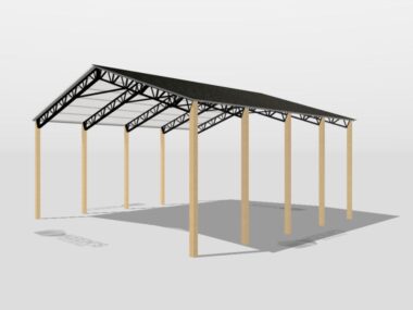 Keen's Buildings, 40' x 40' x 20' Open Pole Barn Installed, KPB-404020-OP