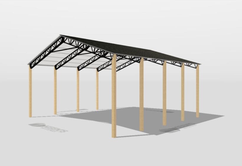 Keen'S Buildings, 40' X 40' X 16' Open Pole Barn Installed, Kpb-404016-Op
